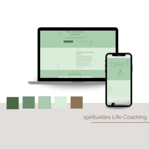 Fiktives Projekt: spirituellees Coaching, Mockup auf verschiedenen Endgeräten