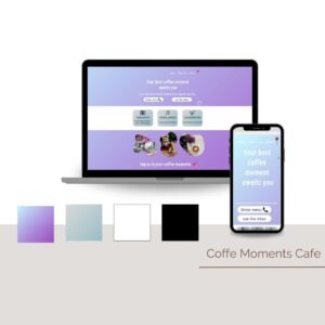 Fiktives Projekt: Coffe Moments Cafe, Mockup auf verschiedenen Endgeräten
